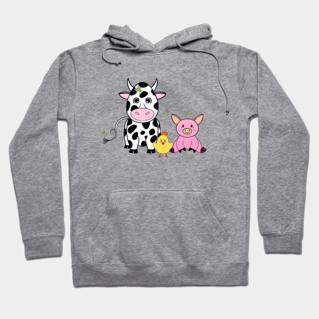 FARM Life - Cute Farm Animals Art Hoodie by SartorisArt1